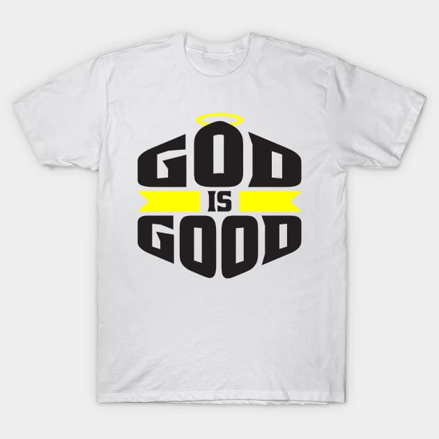 God is Good Black and Yellow Halo Christian T-Shirt by teevisionshop